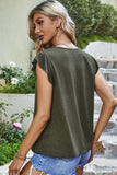 Lace Patchwork Ruffle Sleeve Casual Tops