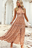 Fashion Print Halter Neck Casual Dress