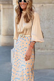 Satin Polka Dots Print Skirt - Fashiondia