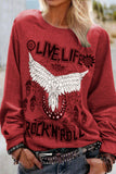 O Neck Eagle Print Sweatshirt (3 Colors)