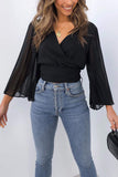 Dance All Night Kimono Sleeve Wrap Top - Fashiondia