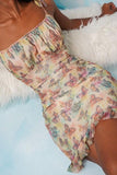 Butterfly Print Slip Mini Dress