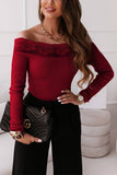 Lace Off Shoulder Knit Top
