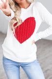 O Neck Heart Print  Sweater(3 Colors)