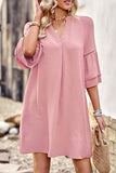 Fashion Solid Color Ruffled Design Casual Dress