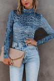 Velvet Burnout Turtleneck Top