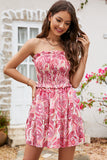 Floral Print Smocked Bohemian Mini Dress