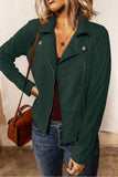 Turndown Collar Zipper Design Jacket(4  colors )
