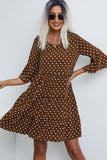 Ruffle Hem Polka Dot Print Mini Dress