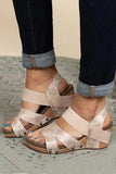 Open Toe Cut Out Wedge Sandals