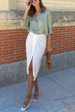 Solid Knot Slit Skirts