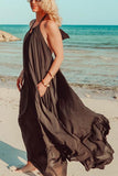 Hlater Neck Backless Maxi Dress