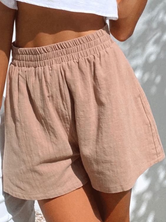 Solid Pockets Shorts - Fashionpara