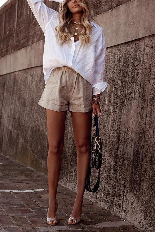 Solid Pockets Shorts - Fashionpara