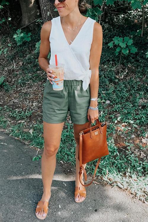 Solid Pockets Shorts - Fashionpara