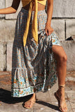 Floral Print Drawstring Waist Maxi Skirts