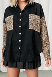 Leopard Patchwork Button Pockes Jackets
