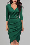 V Neck Seven Sleeves Dress