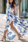 Floral Print Slit Sleeveless Maxi Dress