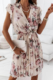 Floral Print V Neck Dress