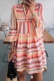 Colorful Stripe Flare Mini Dress