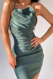 Ruched Backless Slip Mini Dress