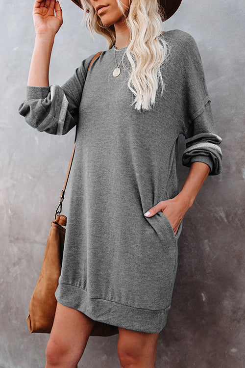 Stripe Comfy Casual Mini Shift Dress - Fashionpara