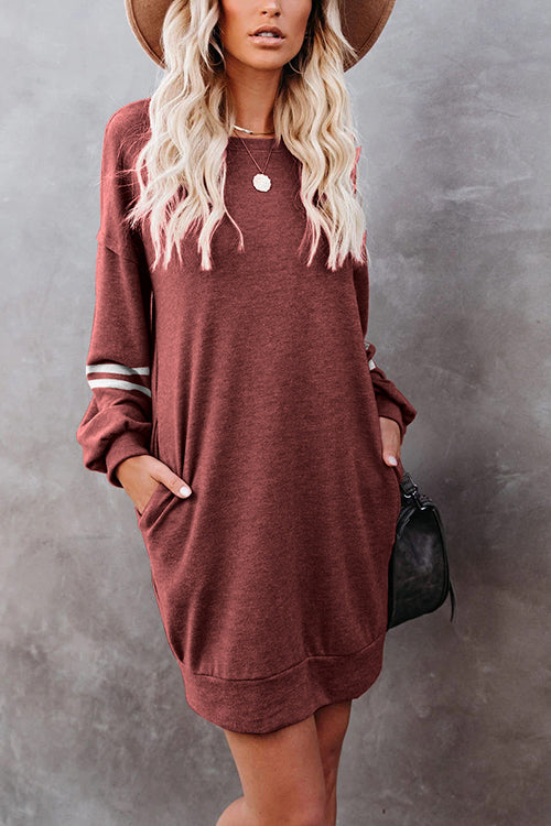 Stripe Comfy Casual Mini Shift Dress - Fashionpara