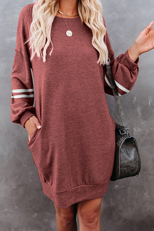Stripe Comfy Casual Mini Shift Dress - Fashionpara