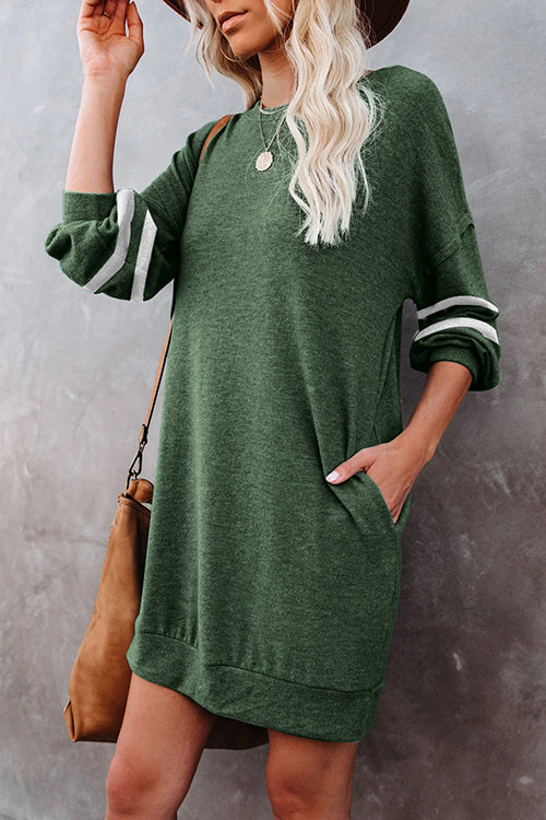 Stripe Comfy Casual Mini Shift Dress - Fashionpara