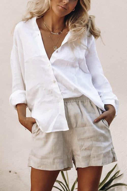 Solid Pockets Shorts - Fashionpara