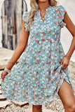Fashion Floral Print Casual Mini Dress