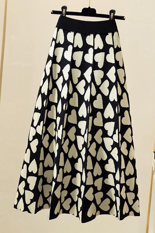 Full Of Love A-Line Knit Midi Skirt - Fashionpara