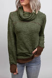 Cowl Neck Color Block Sweatshirt