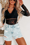 In Pursuit Of Hotness Lace Long Sleeve Bodysui