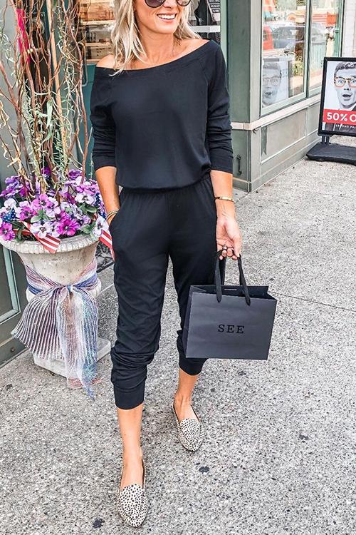 One Shoulder Short Sleeve Jumpsuit - Fashionpara