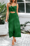 Knot Strapless Wide Leg Jumpsuit