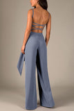 Knot Backless Slip Jumpsuits