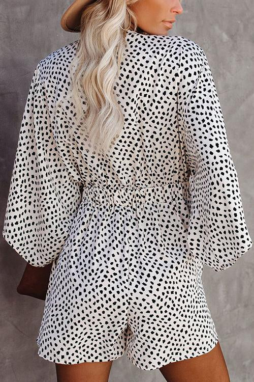Print Bat Knot Romper - Fashionpara