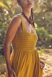 Smocked Bodice Pockets Jumpsuits
