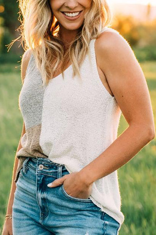 Color Block Sweater Tank - Fashionpara