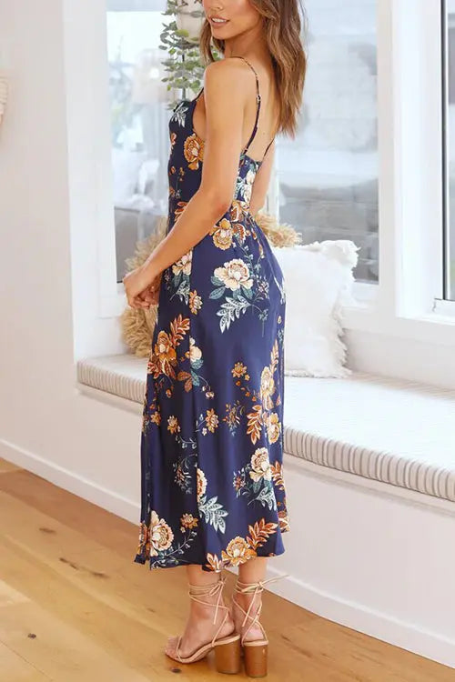 Pleated Bust SlitSlip Dress - Fashionpara