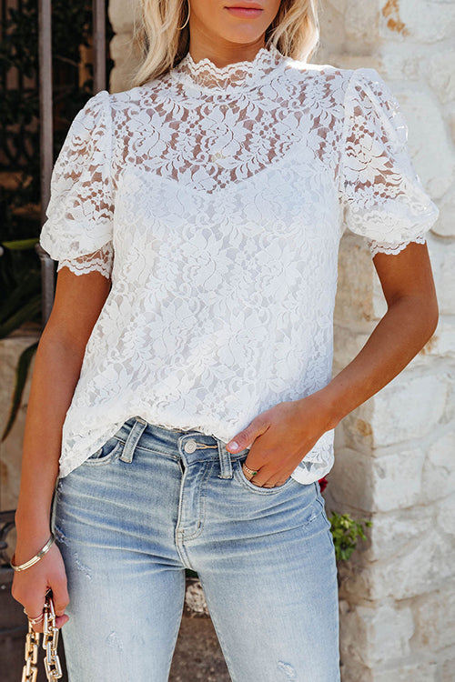 Lace Overlay Blouse