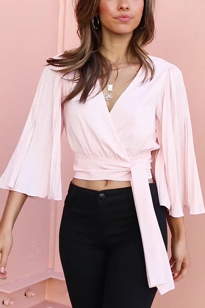 Dance All Night Kimono Sleeve Wrap Top - Fashionpara