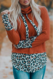 Leopard Patch Cowl Neck Top - Fashiondia