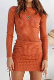 No Turning Back Drawstring Mini Dress - Fashiondia