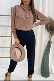 Drop Shoulder Button Shirt - Fashiondia