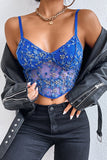 The Gardenia Mesh Embroidery Bustier