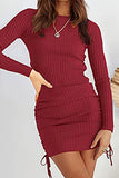 No Turning Back Drawstring Mini Dress - Fashiondia