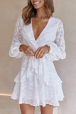 Layer Ruffles Wrap Mini Dress - Fashiondia